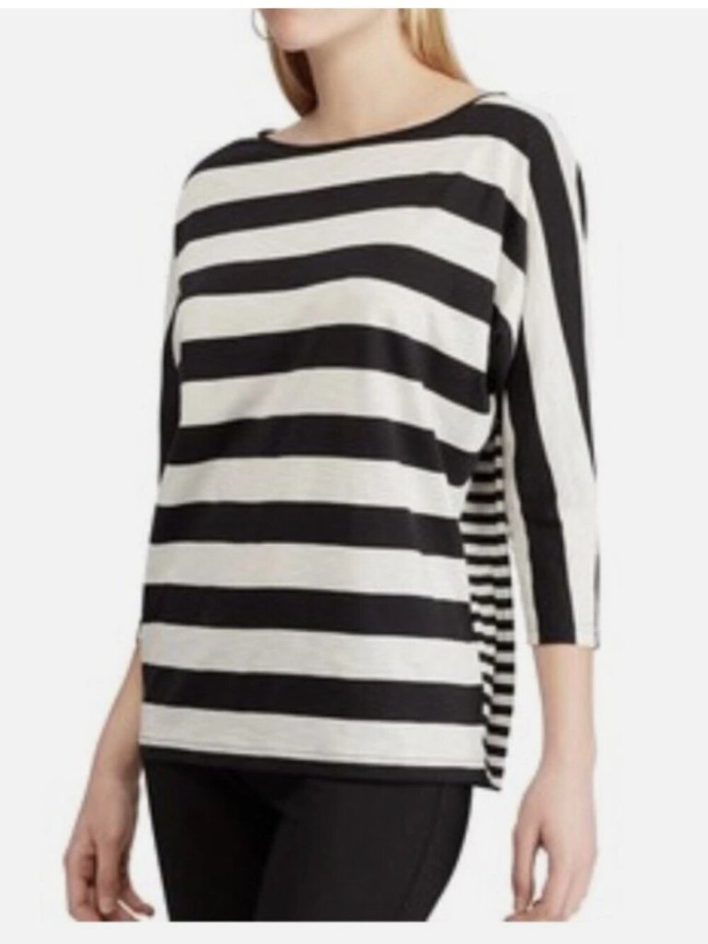 NWOT Chaps Women's Striped Dolman Sleeve Boatneck Top Size S